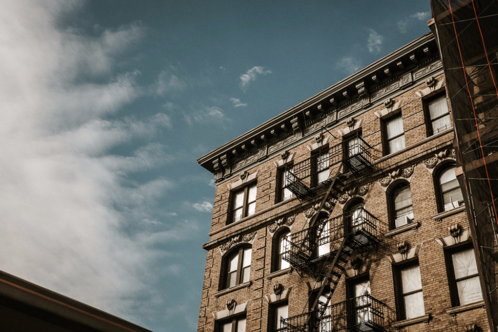Gietijzeren brandtrap in New York