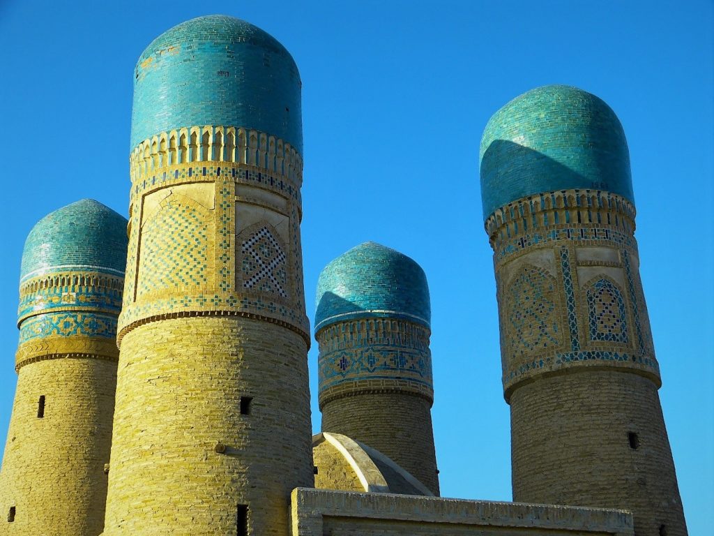 Minaretten van Chor Minor in Samarkand Oezbekistan