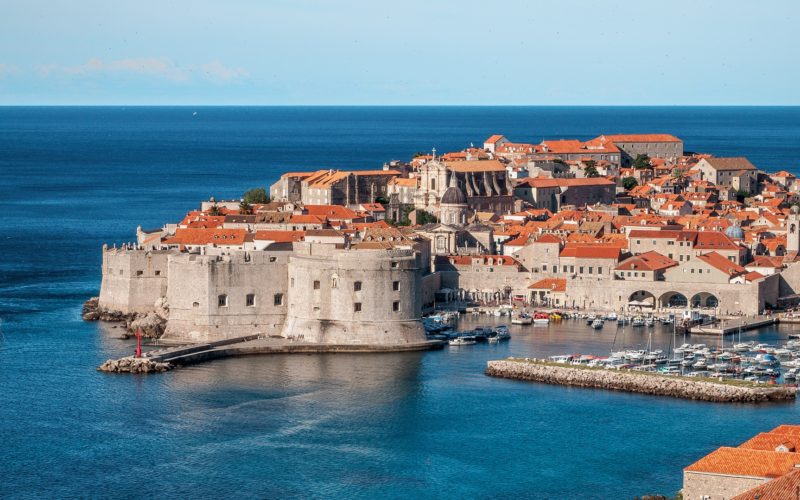 Zicht op Dubronik, Dalmatië, Kroatië