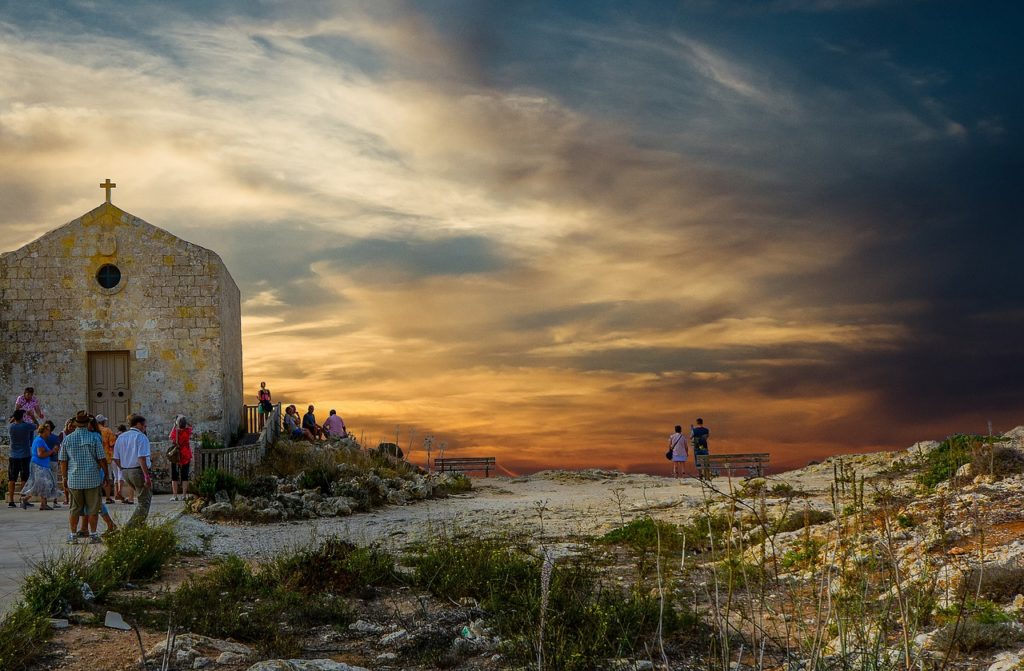 Kerk St-Mary Magdalena Malta Kerk St-Mary Magdalena Malta aan de Dingli Cliffs