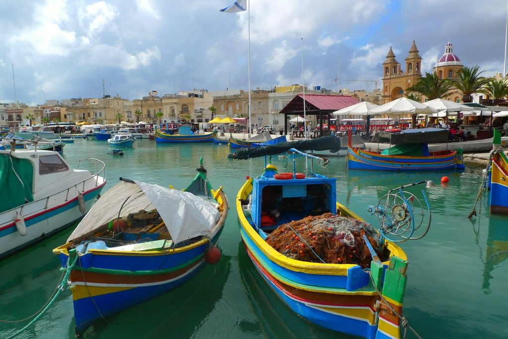 Kleurrijke boten Marsaxlokk Kleurrijke boten Marsaxlokk