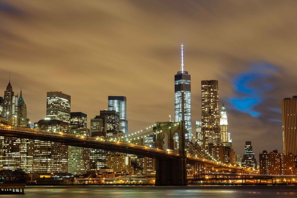 Skyline New York City sunset Skyline New York City sunset reis new york